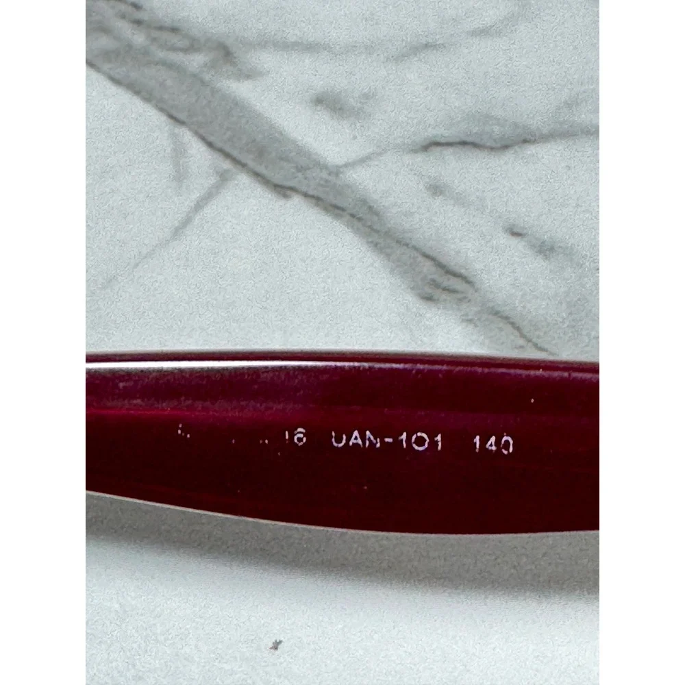 Prada VPR 16U Burgundy Gold Rectangular Eyeglasses Italy 53-16-140 Authentic